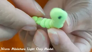 How to make Miniature worm figure using super light clay