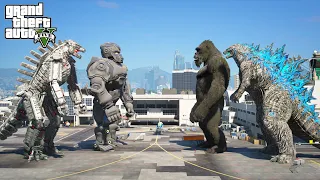 Godzilla, Kong vs Mechagodzilla, Mechani Kong Rematch Battle ( GTA V Mods )