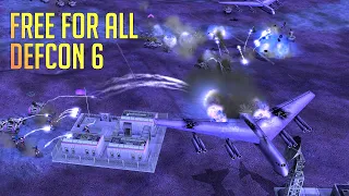 1v1v1v1v1v1 Free For All | Defcon 6 | USA | Command & Conquer Generals Zero Hour