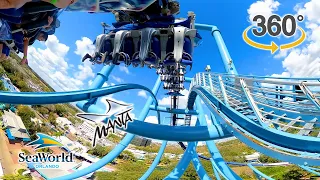 VR 360 5K Manta Roller Coaster On Ride POV Normal and Horizon Locked SeaWorld Orlando 2023 01 30