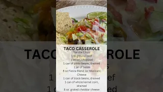 Family favorite dinner, Taco Tuesday Taco Casserole, Easy and quick dinner idea, Summer recipe