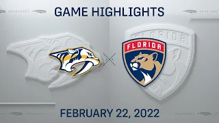 NHL Highlights | Predators vs. Panthers - Feb. 22, 2022