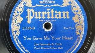 Roaring 20's: Joe Samuels and orch. - You Gave Me Your Heart, 1922