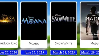 Upcoming Walt Disney Studios movies (2024-2029)