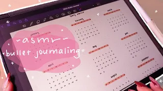 ASMR Bullet journal with me on my iPad ✨💗 | iPad writing sounds, close whispering