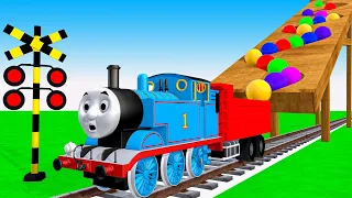 【踏切アニメ】あぶない電車 COLOR TRAIN THOMAS 🚦 Fumikiri 3D Railroad Crossing Animation #1