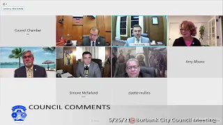 Burbank City Council Meeting - May 25, 2021