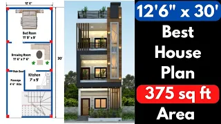 12’6” x 30 House Plan | 12’6”*30 House Plan | 12’6”x30 House Design | 12’6”x30 Ka Ghar Ka Naksha