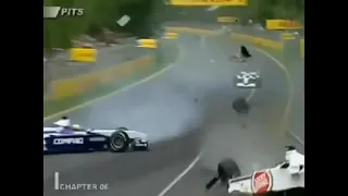 F1 2001 crash Jacques Vilneuve and Ralf Schumacher Australia