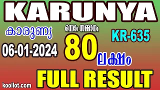 KERALA LOTTERY RESULT  |KARUNYA bhagyakuri KR635|LIVE KERALA LOTTERY RESULT Today 06/01/2024 Live