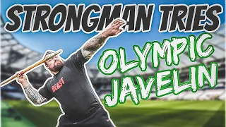 Strongman Tries Olympic Javelin *BAD IDEA*