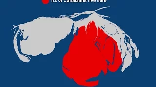 Half of Canada's Population Lives in the Red [Animated Map]