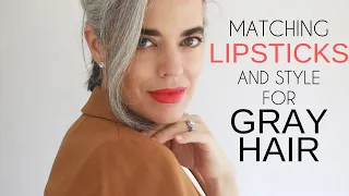 MATCHING LIPSTICKS AND STYLE FOR GRAY HAIR | Nikol Johnson