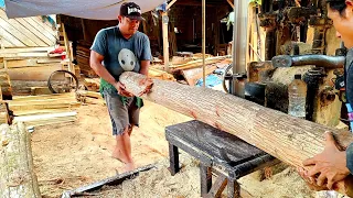 process of sawing small acacia wood"..!