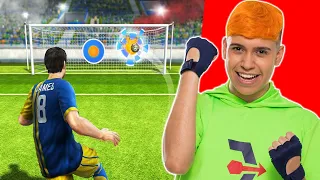 TREINEI E VIREI JOGADOR DE FUTEBOL POR 1 DIA!! (Football Strike)