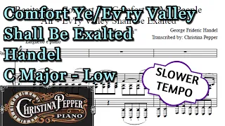 Comfort Ye, Every Valley Shall Be Exalted Piano Accompaniment Low Key - Messiah Handel