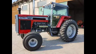 Massey Ferguson 2745 Turbo cold start @ HappyOldIron Antique tractors in Belgium