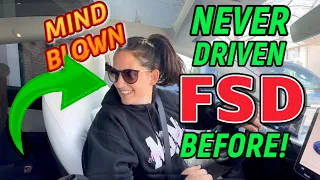 Watch Her First Time Trying Tesla FSD - You Won't Believe What Happens!