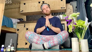 Yoga Instructor Teaching from his Van Life Yoga Studio
