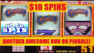 BOOM! PINBALL strikes again! Big Wins! Wheel of Fortune Gold Spin + Double Diamond Deluxe Slot Play!