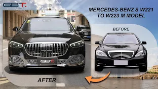 GBT Bodykit installation video -- For Benz W221 To W223 Front Bumper Kits