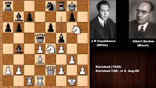 Capablanca vs Albert Becker - Karlsbad (1929)