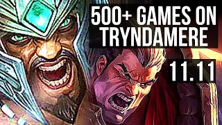 TRYNDAMERE vs DARIUS (TOP) | 7/0/3, 6 solo kills, 500+ games, Godlike | TR Diamond | v11.11