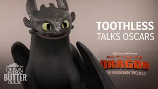 Toothless "talks" Oscars | 'How to Train Your Dragon 3' Interview | Extra Butter