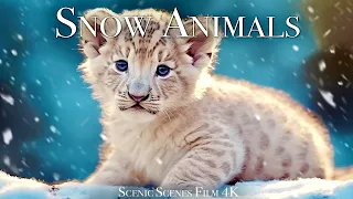 Snow Animals 4K - Amazing World of Winter Wildlife | Scenic Relaxation Film