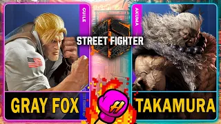 SF6 Gray Fox237 (GUILE) VS Takamura (AKUMA)🥊Street Fighter 6🥊スト6🥊4K 60ᶠᵖˢ