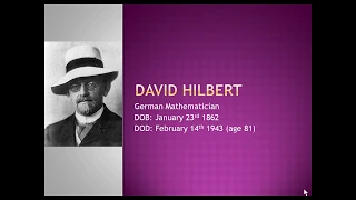 David Hilbert - History