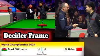 Mark Williams Vs Si jiahui Decider frame | World Snooker Championship 2024