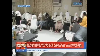 UB: 19 babaeng Chinese at 6 na Pinay, nasagip sa isang hotel na pugad umano ng prostitusyon