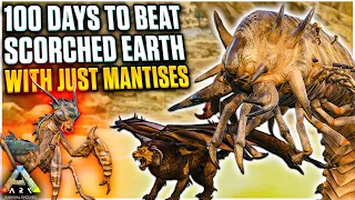 I Had 100 Days to Beat ARK Scorched Earth with just MANTISES! | Ark Survival Evolved