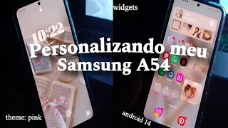 Organizando meu celular novo do zero 🩷✨️ |  walpappers, apps, tour completo |  Samsung a54