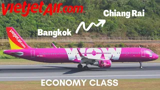 MIDDLE SEAT ON 🇹🇭 THAI VIETJET AIR! Bangkok to Chiang Rai on Airbus A321
