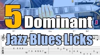 5 Easy Dominant Jazz Blues Guitar Licks For Beginners - PDF Method With Audio
