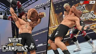 WWE 2K23: Brock Lesnar vs Cody Rhodes | Night of Champions 2023 Prediction Highlights