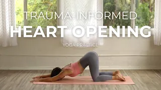 Trauma-Informed Heart Opening Yoga Flow | Yoga for Chest Tightness and Anxiety