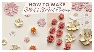 DIY MINI ROLLED AND STACKED PAPER FLOWERS ❀ | EASY CRICUT PROJECTS