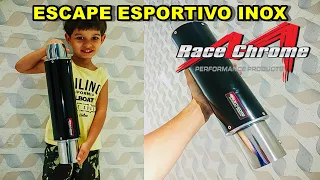 ABAFADOR ESPORTIVO RACE CHROME INOX / MELHOR DO MERCADO !