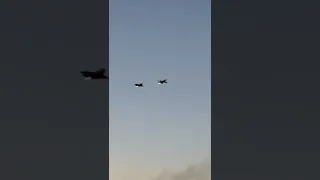 F-18 and F-35 full afterburner flyby. EAA 2022