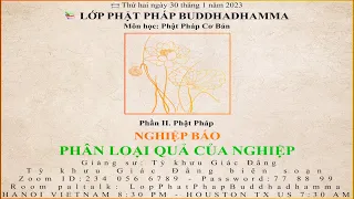 Phật Pháp Cơ Bản | Phần II: Phật Pháp - NGHIỆP BÁO - PHÂN LOẠI QUẢ CỦA NGHIỆP