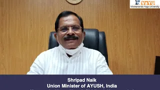 Shripad Naik Union Minister AYUSH endorses Vivekananda Yoga University (VaYU)