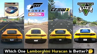 Lamborghini Huracan Comparison - Extreme Car Driving Simulator & Forza Horizon 5 & Crew 2 & GTA 5