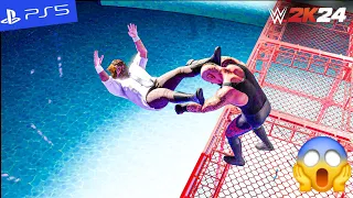 WWE 2K24 - Undertaker vs. Mankind vs. HHH vs. HBK - Water in a Cell Match | PS5" [4K60]