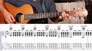 How to Play the Chords to Piano Man by Billy Joel on Guitar with TAB