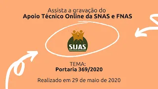Portaria 369/2020 - SNAS e FNAS