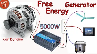 I turn the car alternator into a free energy generator/Homemade Generator/Dynamo into 220v /PART #1