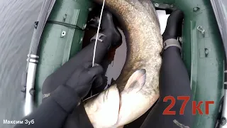 Чуть не "потерял"сома на 27кг.Подводная охота.spearfishing for catfish